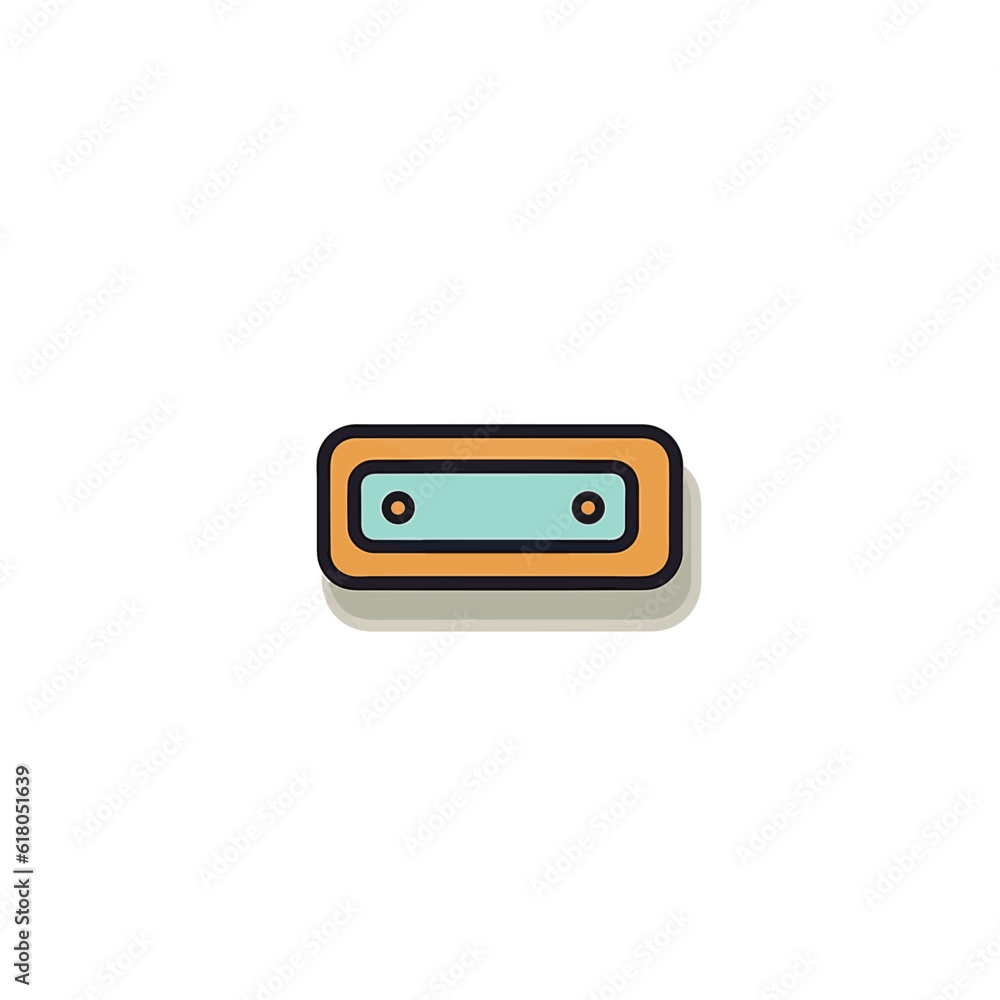 Harmonica Icon on White Background. Vector Illustration. Harmonica Icon on White Background. Vector Illustration.