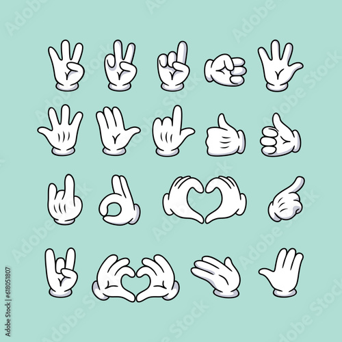 Stylized cartoon hands in a set for your character © fontgraf