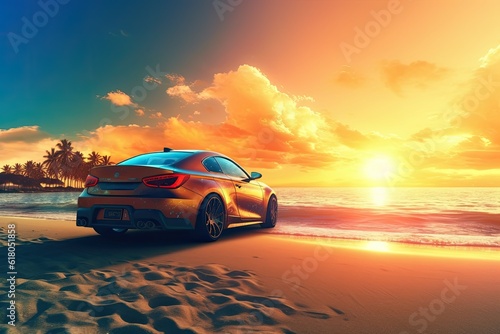 car on the beach