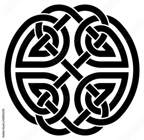 Unendlichkeitsknoten in Schwarz. Keltisches Symbol.
Symbolisiert die Unendlichkeit des Lebens, die Wiedergeburt der Seele und den manchmal beschwerlichen und verworrenen Weg in dieser Welt.