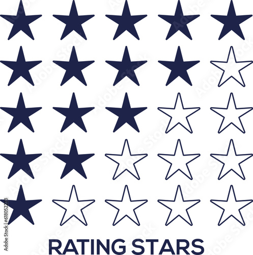 Rating stars badges on a white background. Vector illustration