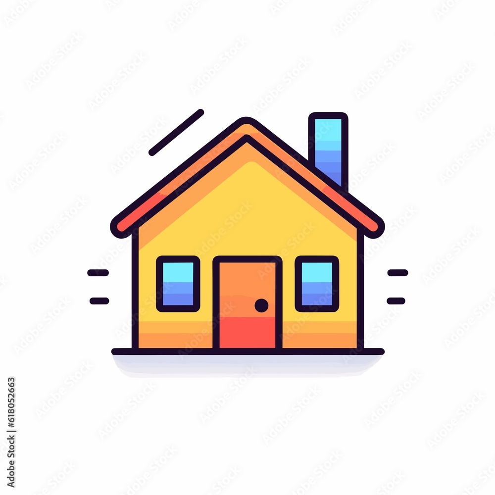 Minimalist House Icon. Linear Vector. White Background. Minimalist House Icon. Linear Vector. White Background.