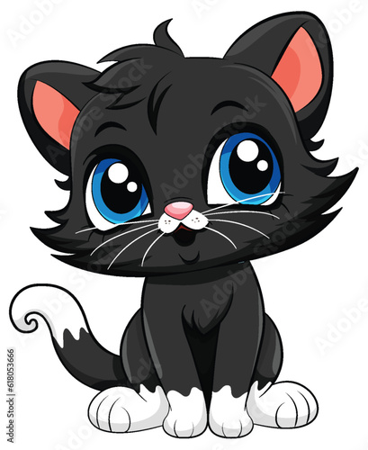 Black Cat Cute Cartoon Character