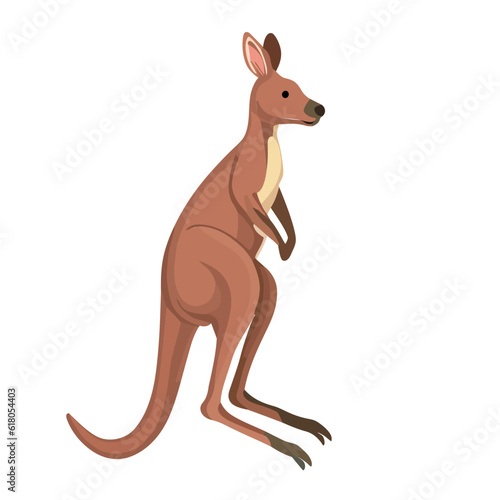 Kangaroo in flat style on white background 