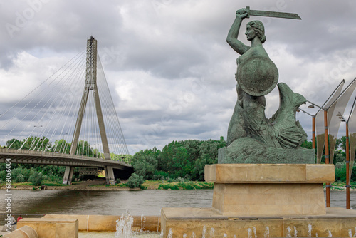 Warsaw and its symbol - the statue of the Mermaid.