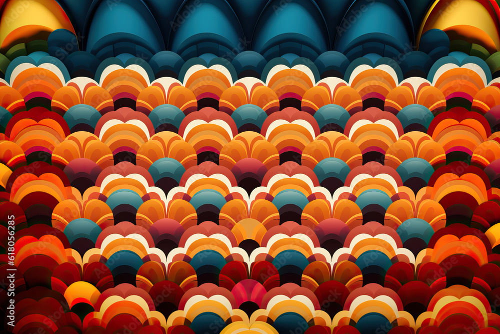 Obraz premium modèle, homogène, papier peint, vecteur, texture, illustration, vague, art, conception, couleur, décoration, eau, millésime, rétro, géométrique, cercle, tissu, textile, forme, decor, mer, ornement, li