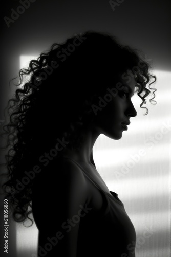 silhouette of a woman with curly hair © Yash