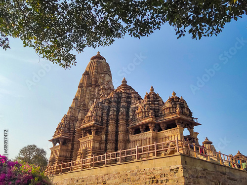 Kandariya Mahadeva Temple  dedicated to Shiva  Khajuraho  Madya Pradesh  India. Khajuraho is  World heritage site and is popular tourist destination.