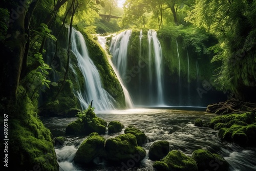 Beautiful Mountain Waterfall Natural Scenery Big made with Generative AI © JackDong
