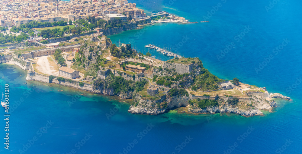 Aerial view of the Old Fortress of Corfu