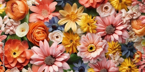 Flower vintage seamles background, AI Generated