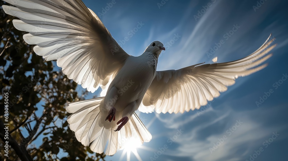 Fototapeta premium White dove flying