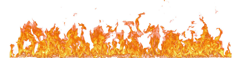 Fire flame on transparent background isolated png..