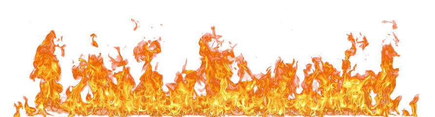Fire flame on transparent background isolated png..