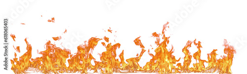 Fire flame on transparent background isolated png..