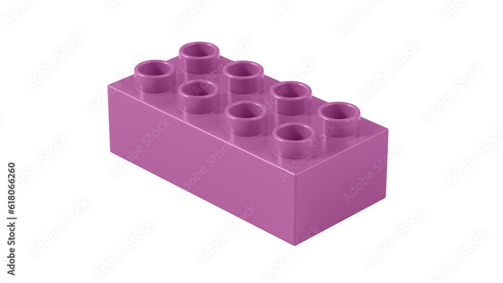 Radiant Orchid Plastic Block Isolated on a White Background. Children Toy Brick, Perspective View. Close Up View of a Game Block for Constructors. 3D illustration. 8K Ultra HD, 7680x4320, 300 dpi Radiant Orchid Plastic Block Isolated on a White Background. Children Toy Brick, Perspective View. Close Up View of a Game Block for Constructors. 3D illustration. 8K Ultra HD, 7680x4320, 300 dpi