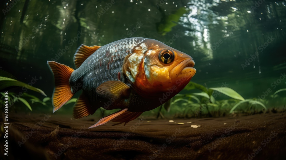 Piranha fishes in a natural environment Piranha fishes in a natural environment