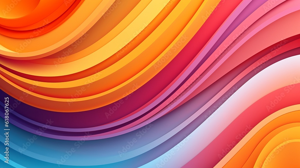 Naklejka premium color gradient expressive papercut layer wallpaper