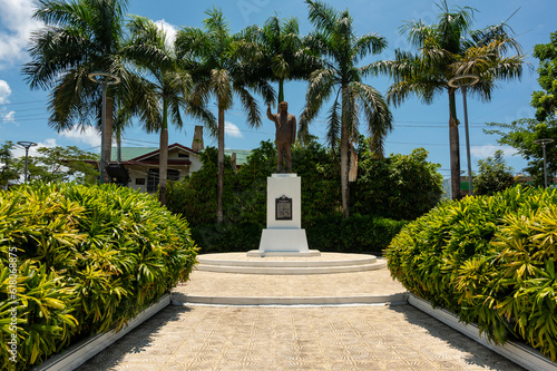 Roxas City, Capiz, Philippines - April 24, 2023: The Manuel A. Roxas Monument.