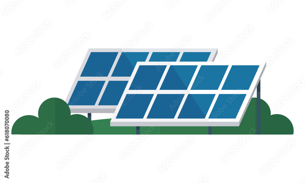 Solar cell panels. Solar battery, solar panel. Renewable alternative energy concept with glowing