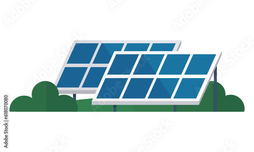 Solar cell panels. Solar battery, solar panel. Renewable alternative energy concept with glowing low poly energy. New solar battery generates a pure electricity. Isolated sun panel on white