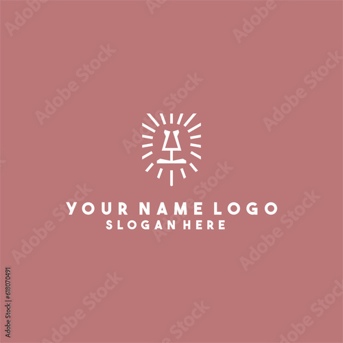 white ape logo line isolated on cream background.
