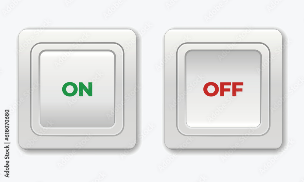 Switches for light. On and off wall switcher sign. Lineart toggle symbol. On Off Switch. Day and night mode switcher. Light and dark buttons. Light switch. Electric light switch in ON and OFF position Switches for light. On and off wall switcher sign. Lineart toggle symbol. On Off Switch. Day and night mode switcher. Light and dark buttons. Light switch. Electric light switch in ON and OFF position