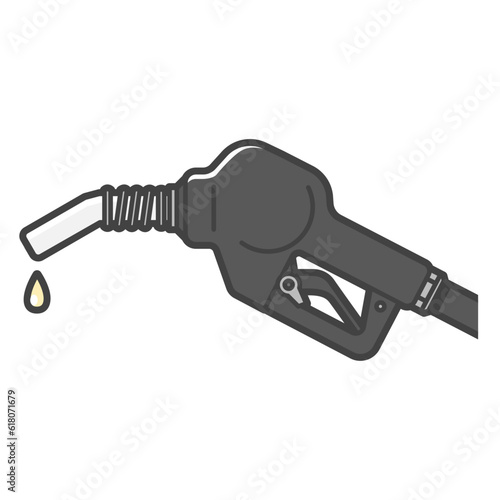黒色、ガソリン給油ノズル(注意・国により、油種と給油ガンの色が異なります)