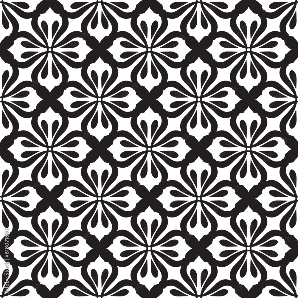 decorative geometric pattern. Black and white vector seamless decorative geometric pattern. Black and white vector seamless