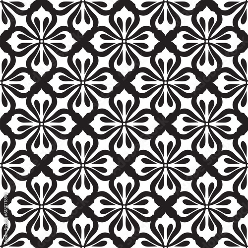 decorative geometric pattern. Black and white vector seamless