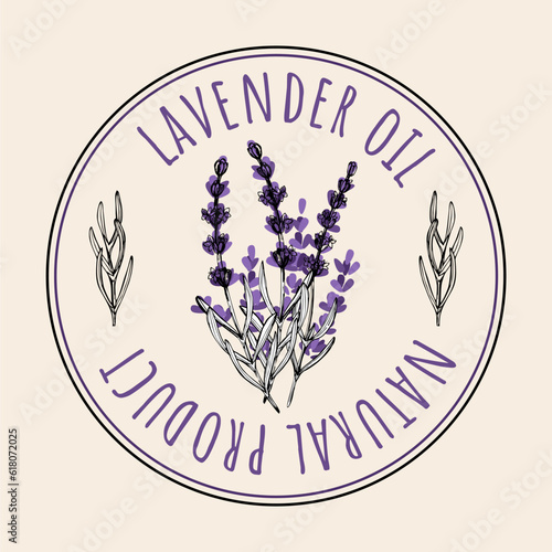 Lavender Flower herbal organic icon. Vector Logo Emblem of Lavender Can be Used Template for packing Tea , Cosmetics, Medicines, biological additives
