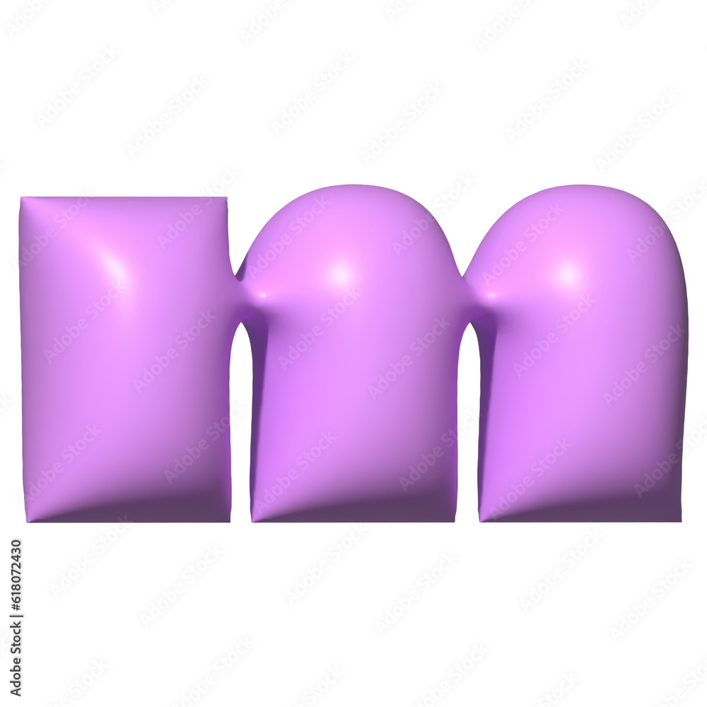 purple balloon 3d alphabet 