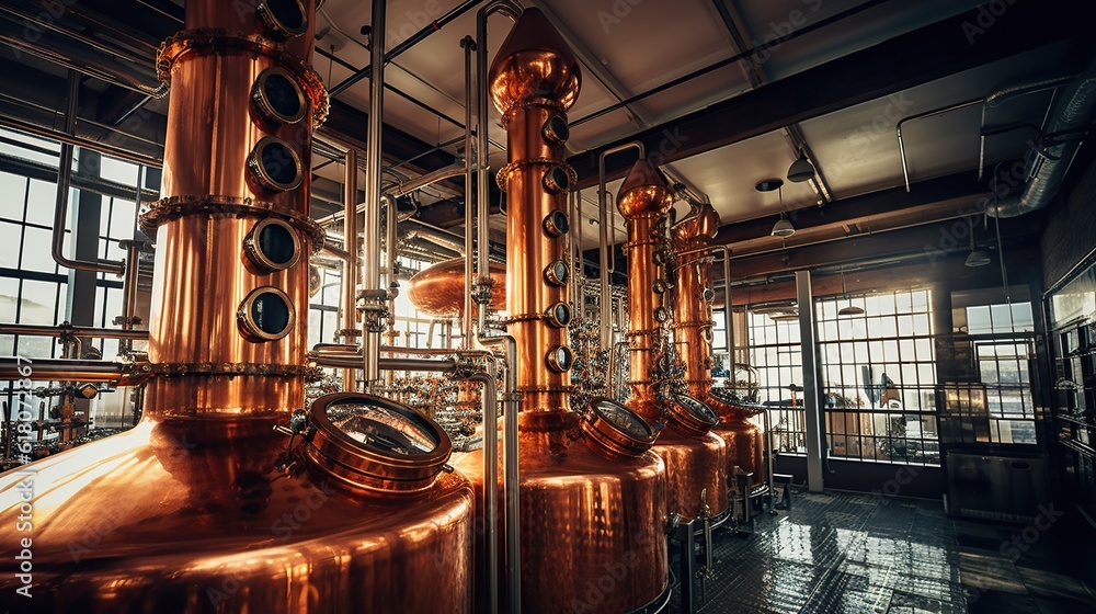 Whiskey production, production process - Generative AI technology Whiskey production, production process - Generative AI technology
