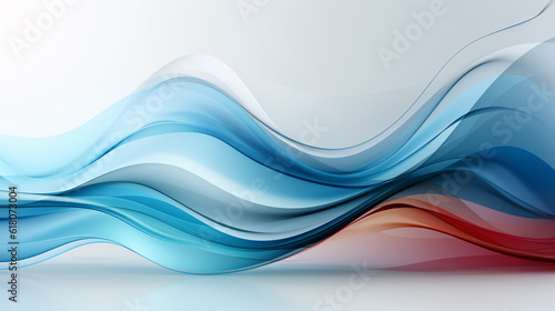 Undulating wave graph in tech style, abstract blue wave data flow concept.