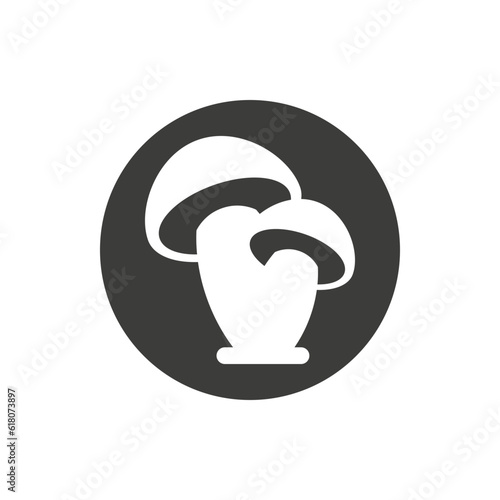 Mushroom logo design template. Two mushrooms together. 