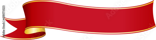 red ribbon banner design material