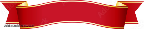 red ribbon banner design material