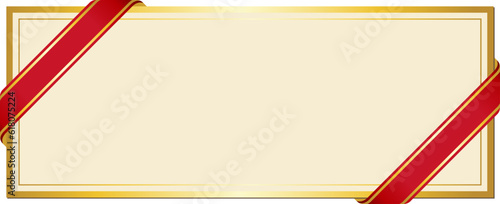 red ribbon banner design material