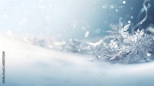abstract christmas background with snowflakes  created with Generative AI  © kimly