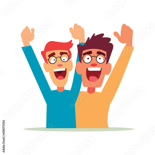 two cute school children enjoying each other using vector illustration art happy friendship day
