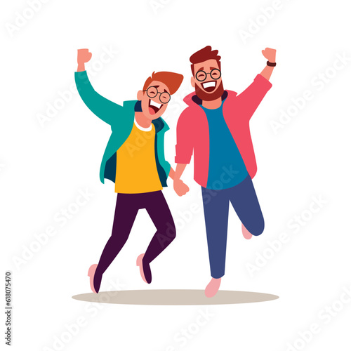 Free vector friendship day illustration with friends togetherness using vector illustration art happy friendship day 