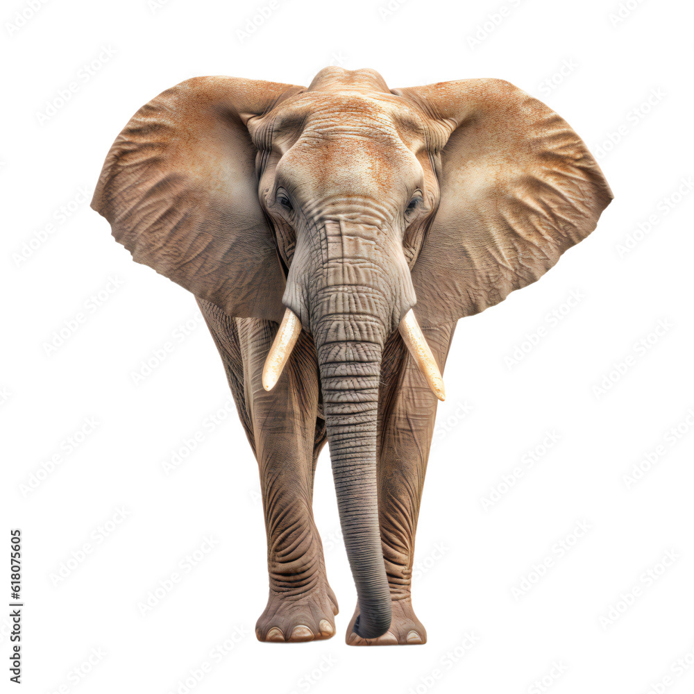Obraz premium An elephant isolated on transparent background, Generative AI
