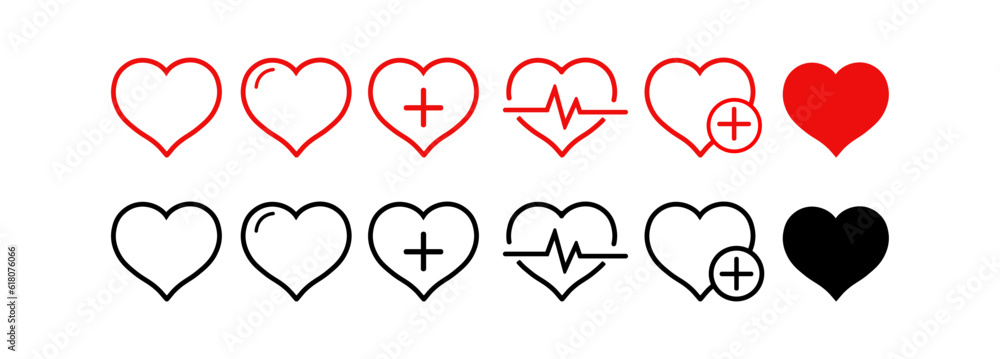 heart pulse cardiogram icon. outline style heartbeat icon on white ...