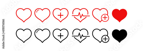 heart pulse cardiogram icon. outline style heartbeat icon on white background. full vector illustration, 