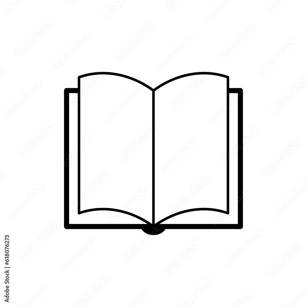 Open book vector icon. Illustration isolated on white background.