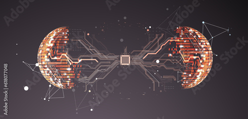 Sphere theme vector illustration. Digital technology background.