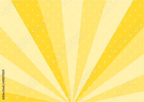 かわいいポップなドットの集中線　横　横長