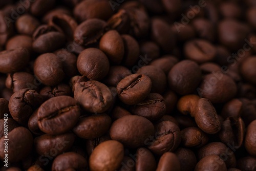 AI generated illustration of A heap of freshly roasted coffee beans