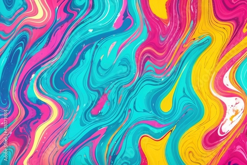 Liquid paints stains, fluid art abstract background. Ai generative