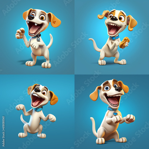 dog throwing dog gesture,Cartoon style emoji style ultra quality colorful 3D2.5D photo